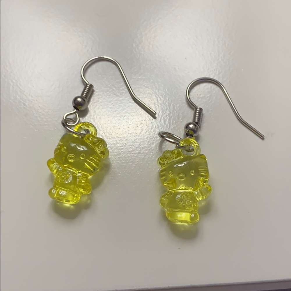 yellow hello kitty earrings